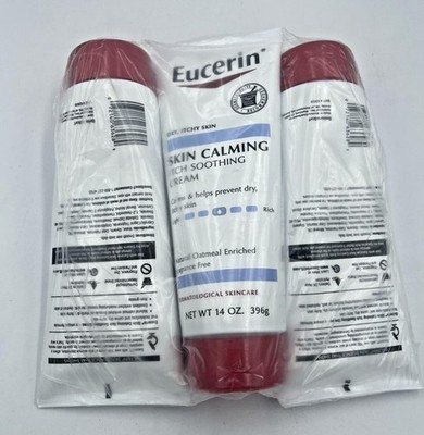 Eucerin Skin Calming Itch Soothing Creme, Fragrance Free, 14 oz, 3 Pack