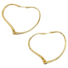 Tiffany & Co., Elsa Peretti, 18K Yellow Gold Large Open Heart Hoop Earrings