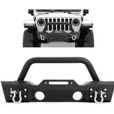 Stubby Front Bumper Compatible With 2007-2024 Jeep Wrangler Jk Jl Gladiator J...