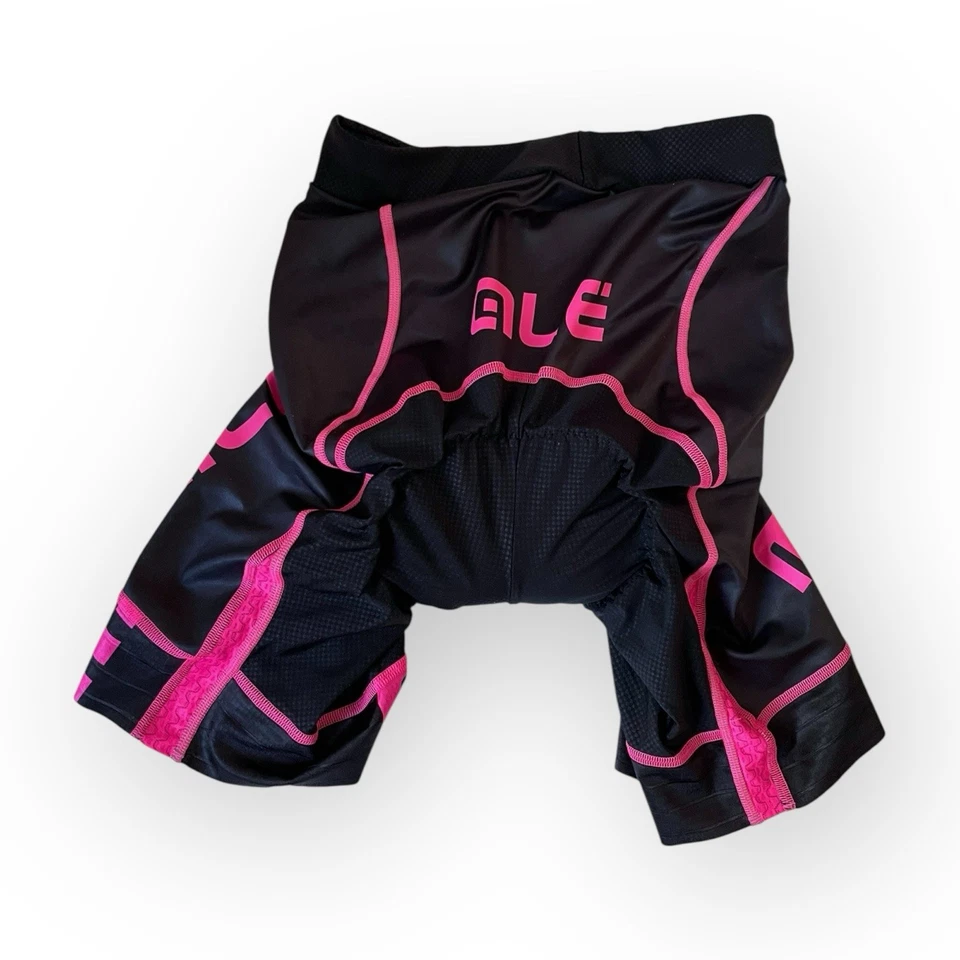 Ale PRR women's cycling shorts padded pull on black/pink made in Italy - Image 3 of 4