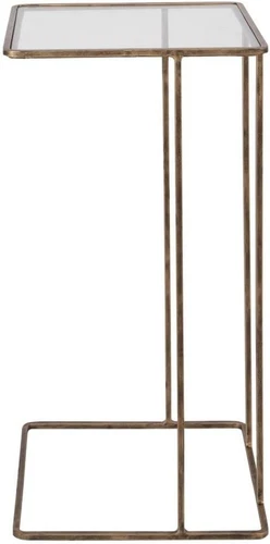 Antiqued Gold 12" Wide Cadmus Side Table by - Picture 6 of 9