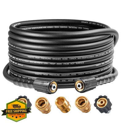 #ad YAMATIC 25ft Pressure Washer Hose M22 3 8quot; QC $44.99