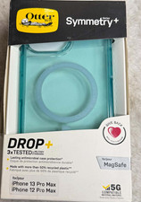 otterbox symmetry clear blue back case antimicrobial for iphone 13/12 pro max