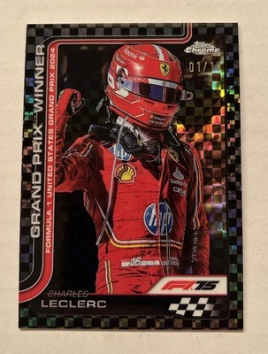 2025 Topps Chrome F1 Charles Leclerc Black Checker Refractor # 01/10