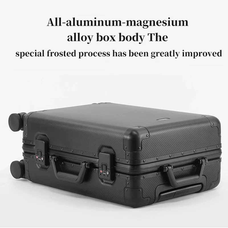 Bagagem de mão - Mala de carrinho de liga de alumínio-magnésio premium, novo design - Imagem 2 de 4