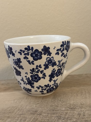 IKEA Torg Coffee Mug White Blue Flowers Ceramic Cup 16oz