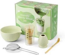 Matcha Whisk Set, Matcha Bowl with Spout, Matcha Whisk & Holder, Stainless 