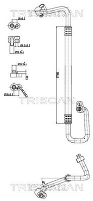TRISCAN Hochdruck-/Niederdruckleitung Klimaanlage 9010 29025 für VW POLO 5 6R1 2
