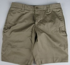 LANDS END Khaki School Uniform Plain Front Chino Shorts Girls 6 Slim NEW