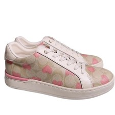 COACH SNEAKERS HEARTS COLLECTION LOWTOP SHOES SIGNATURE CANVAS SIZE 11 SO CUTE 