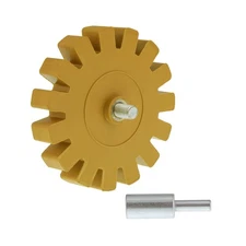 TCP Global Rubber Eraser Wheel with Drill Adapter - 3.5” Knobby Slotted Edge ...