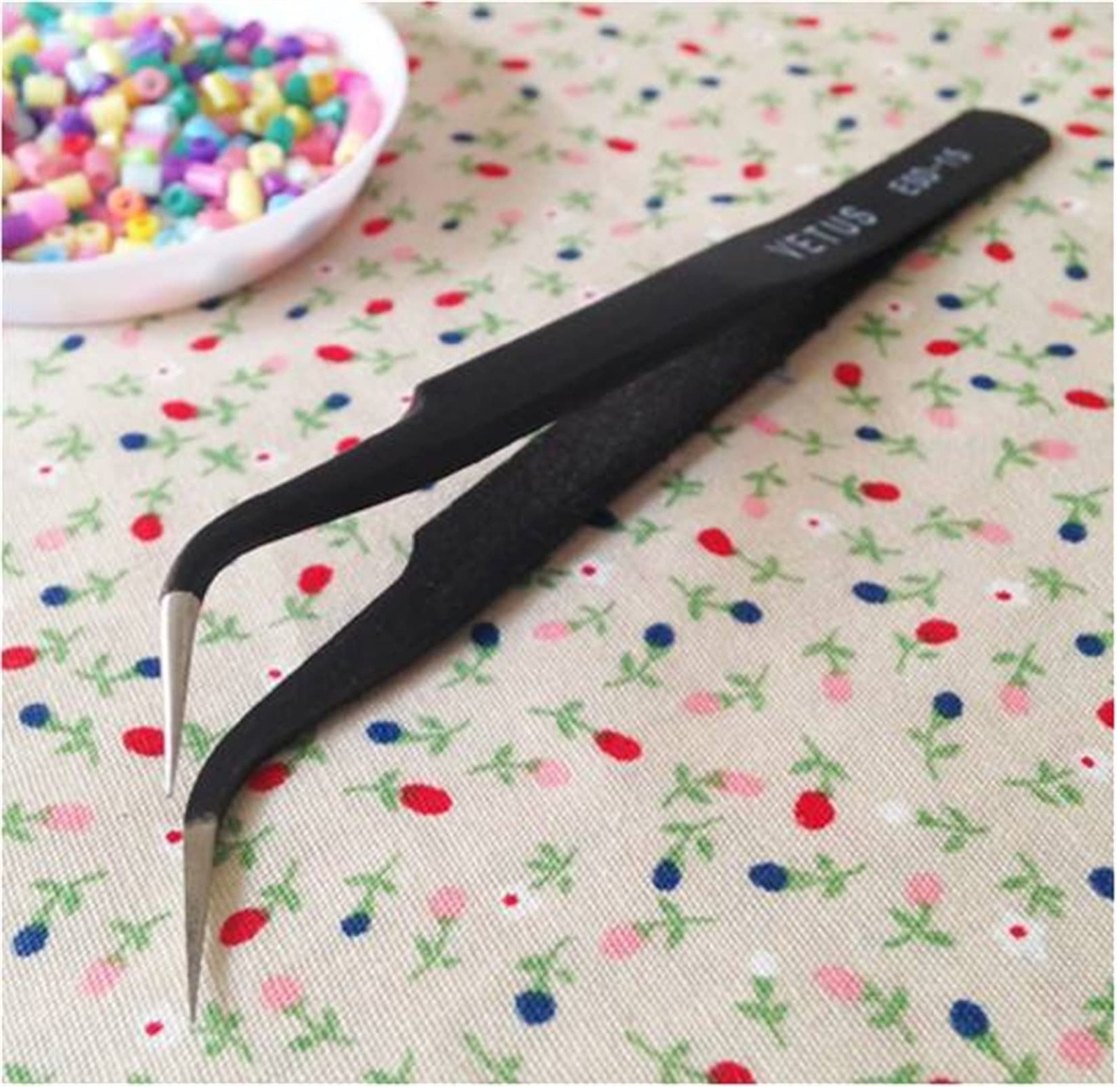 Precision Tweezers| Carbon Steel| High-Precision Black Curved Tweezers| Diy| Nip