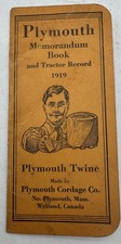 1919 Plymouth Twine Pocket Memorandum Book Tractor Farm Record