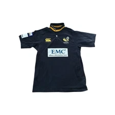 London Wasps Rugby Shirt Black Canterbury Size Medium Polo 2009/10 Men's