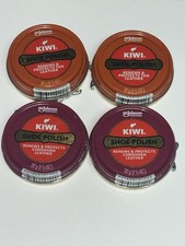 4 PACK - KIWI Shoe Polish Renews and Protects 2 TAN  2 CORDOVAN Leather