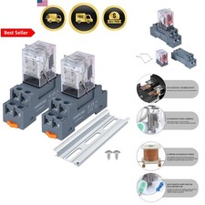 Electromagnetic Power Relay 8Pin 10A 24V AC DPDT Relay with Socket Base LED I...