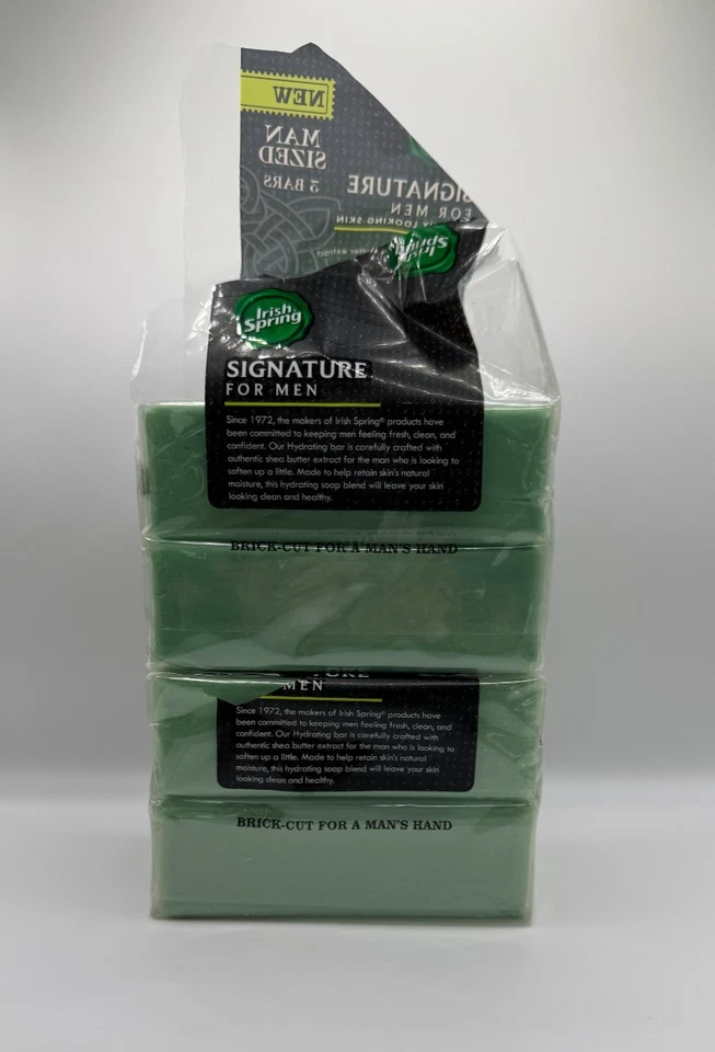Irish Spring Signature Men Hydrating Body Face Bar Soap DISCONTINUED 4 Bars - Image 2 of 3