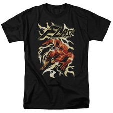 DC Comics The Flash Comic Art Electric Run With Lightning T-Shirt NEW UNWORN