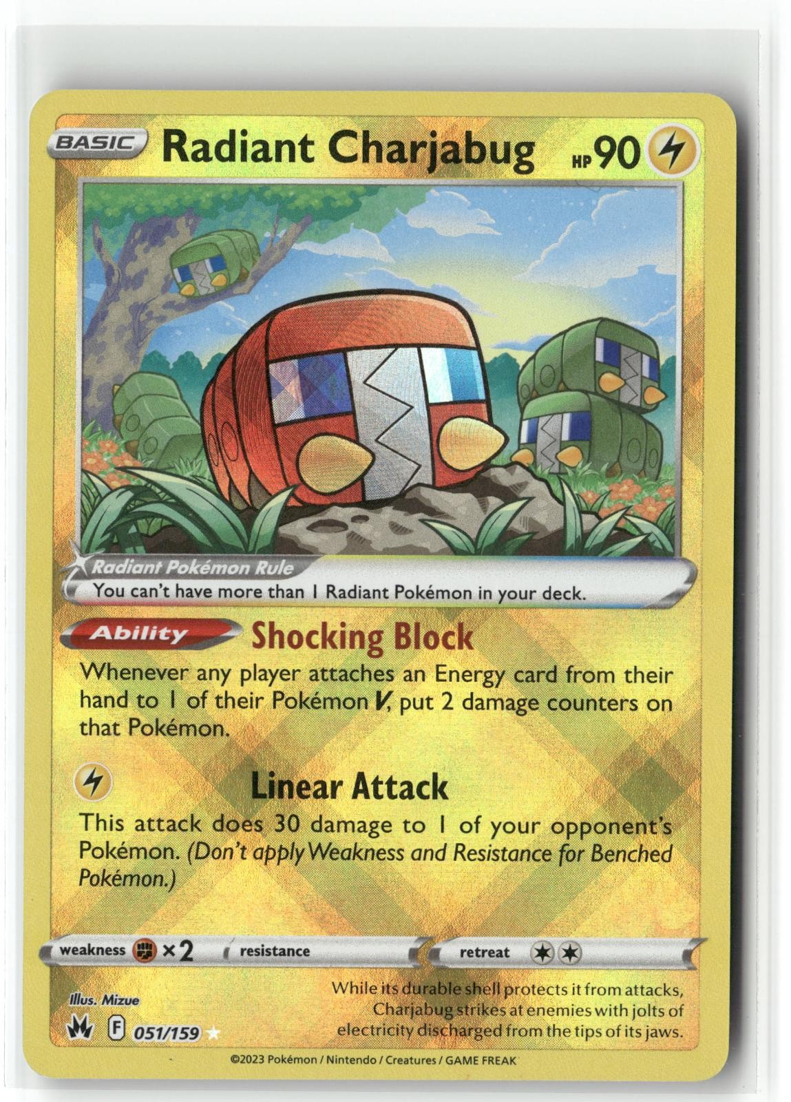Radiant Charjabug 051 Crown Zenith Pokemon Radiant Rare Near Mint