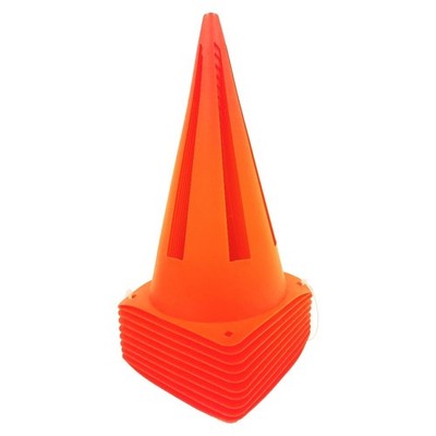 Orange Traffic Cones 10 Pack Durable PVC Safety Cones with Square Base