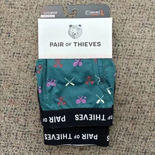 Men's Large Pair of Thieves Super Fit Mesh Magic Boxer Brief Green/Black Sports