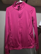 Danskin Now Pink Full Zip Athletic Jacket Semi Fitted Women's Size Small