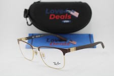 NEW RAY-BAN RB 8421 3126 BROWN CARBON FIBER GOLD AUTHENTIC EYEGLASSES 52-19