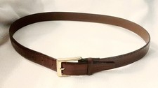 Quality Brown Croc Embossed Geniune Leather Belt Sz. 38 Brass Buckle USA