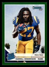 2019 DONRUSS DARRELL HENDERSON 310 MINT RC PRESS PROOF GREEN LOS ANGELES RAMS