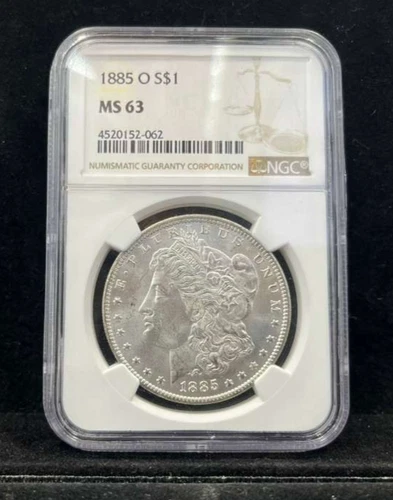 1885-O Morgan Silver Dollar $1 (New Orleans Mint) NGC MS63