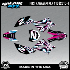 Graphics Kit for Kawasaki KLX110 KLX110R/RL (2010-2024) Vizion Series - Pink