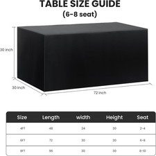 2 Pack Fitted Tablecloth for 6 Foot Rectangle Tables 72X30 Inch Black Covers