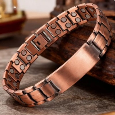 57 Magnet Reines Kupfer Armband für Herren Verstellbar Offen Manschette Armreif