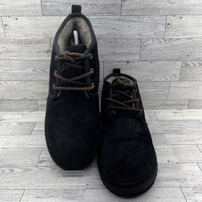 UGG Neumel Black Suede Shearling Lace Up Chukka Boots Men 