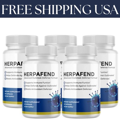 (5 Pack) Herpafend Advanced Outbreak Defense Formula - 60 Capsules USA