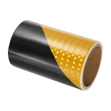 Reflective Tape 6 Inch x 10Ft Waterproof Safety Adhesive Tape Black Yellow