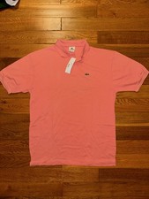 NWT Lacoste Salmon Pink Polo Shirt Size 6