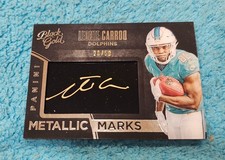 2015 Black Gold Auto Metallic Marks Leonte Carroo Miami Dolphins 29/50 #MM-32