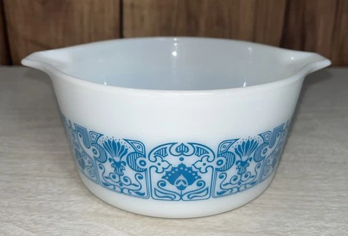 Vintage Pyrex Blue Horizon 1 Quart Casserole Bowl #473 - No Lid SEE