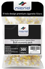 Nicrid 8 Hole 300 Disposable Cigarette Filters That Remove Tar, Tar Filters, ...