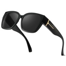 Polarized Sunglasses Fit Over Glasses for Women, Oversized Square Sunglasses