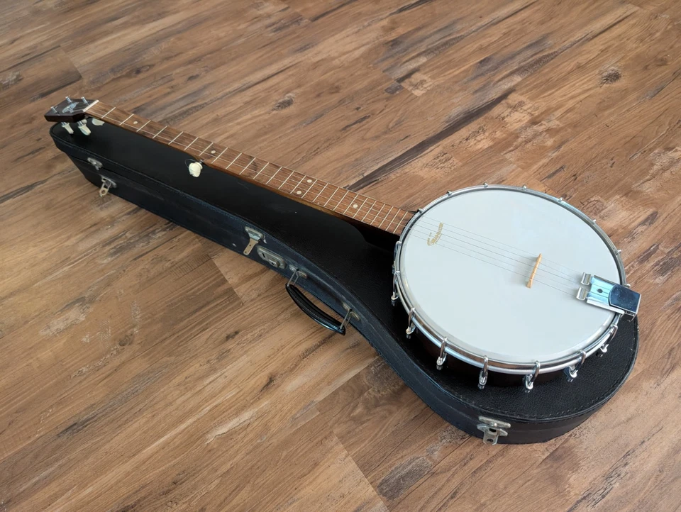 John Grey And Sons 25 Fret 5 String Vintage Banjo W/Original Case England - Image 2 of 4