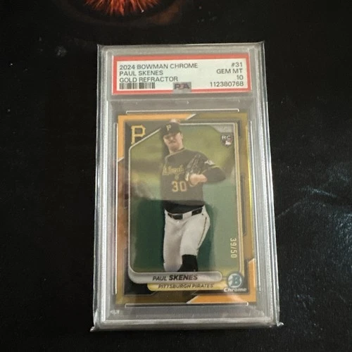 2024 BOWMAN CHROME GOLD REFRACTOR 39/50 #31 PAUL SKENES ROOKIE RC PSA 10