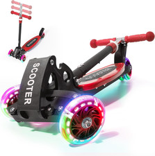3 Wheel Scooter for Kids Ages 3-12, LED Light-Up Kids Kick Scooter Portable Fold