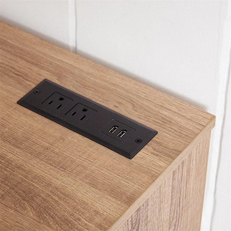 Fireplace TV Stand w/LED Lights &18" 3D Electric Fireplace for Tvs up to 60"Oak - Image 4 of 4