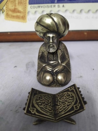 Nasreddin Hoca Solid Brass Figurine – Vintage Turkish Folk Art Statue Decor - Picture 2 of 7