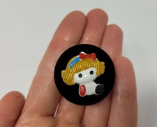 8 pcs Cute VTG Kids Large Chunky Plastic Velvet Fabric Sewing Button Covers