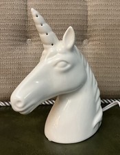 Target Accents White Ceramic Unicorn Head Night Light Electric Lamp 7 " Tall