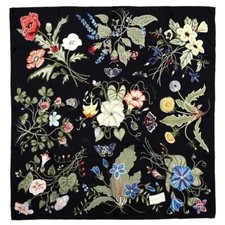 Gucci Floral Silk Scarf Kris Knight Black Silk Wrap with Gucci Gift Box