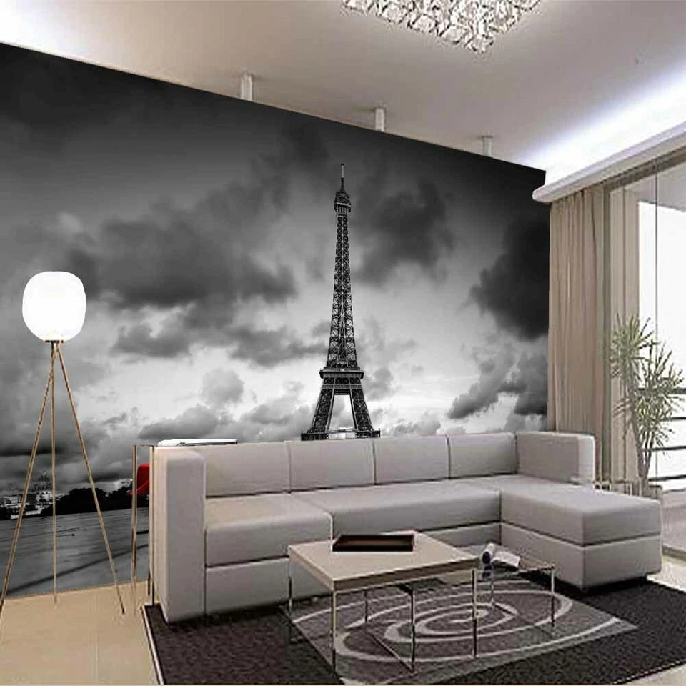Eiffel Tower Clouds Full Wall Mural Photo Wallpaper Printing 3D Decor Kid Home - Image 4 of 4